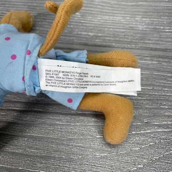 2004 Merry Makers Five Little Monkeys Finger Puppet Replacement in Pajamas - Picture 6 of 8